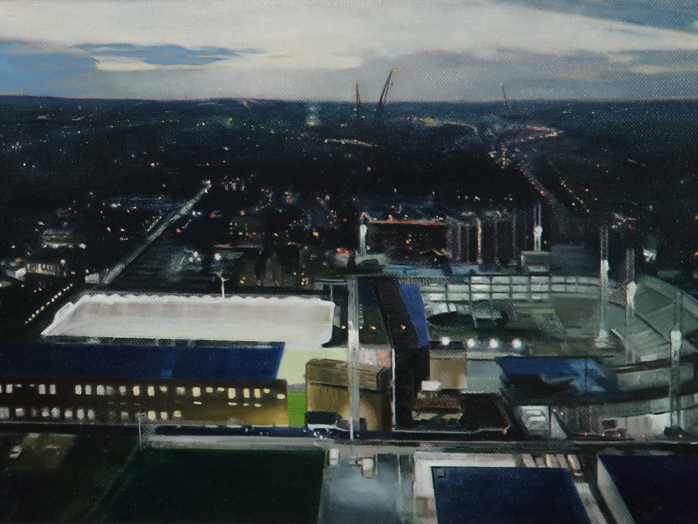 A night like this (at White Hart Lane). Oil/canvas. 22x35 cm.
